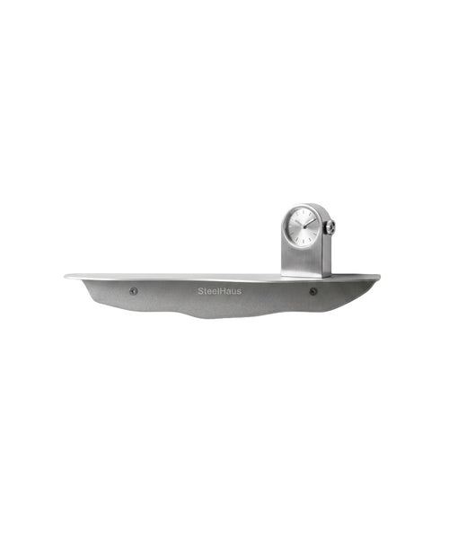 SteelHaus Flow Shelf, aluminium, 35cm – curved wall shelf