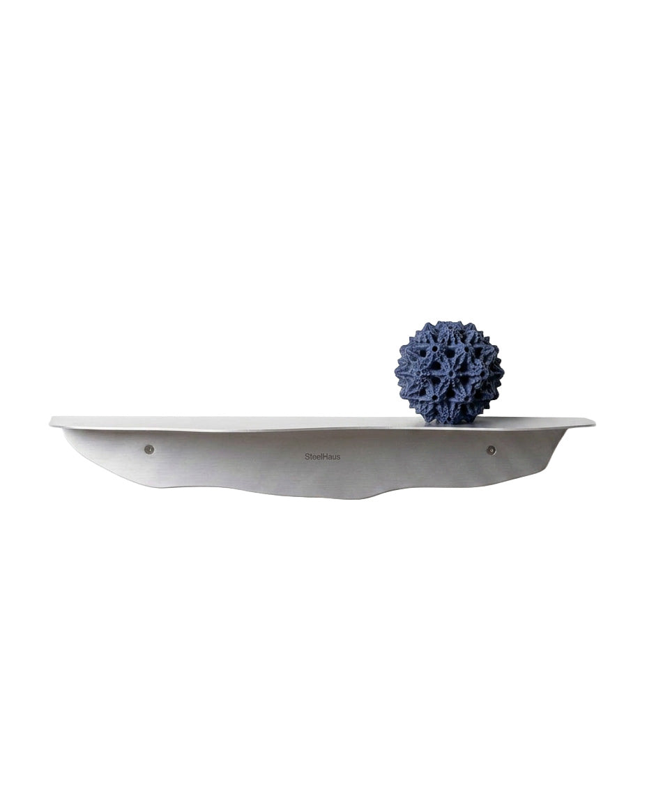 SteelHaus Flow Shelf, aluminium, 55cm – curved wall shelf