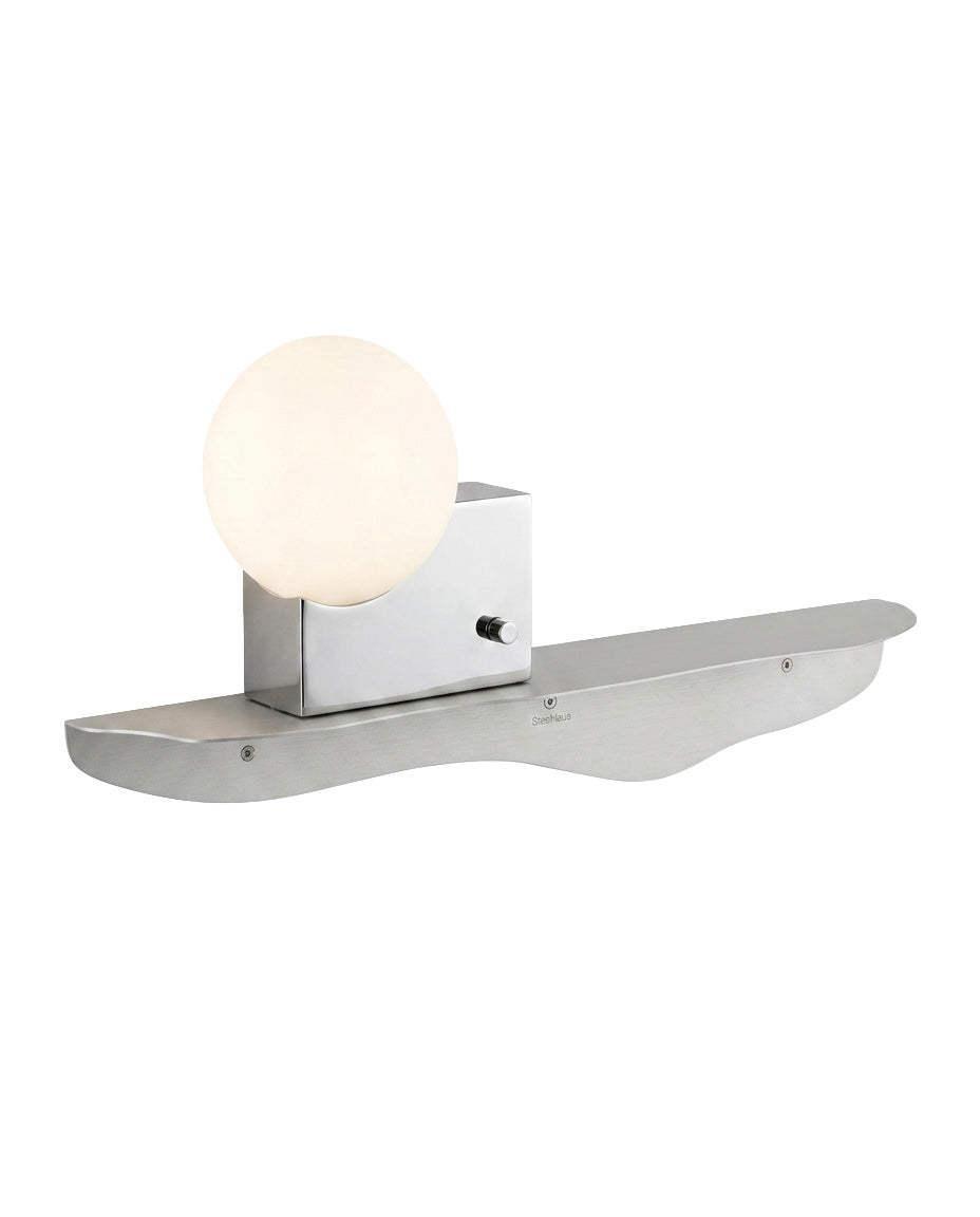 SteelHaus Flow Shelf, aluminium, 75cm – curved wall shelf