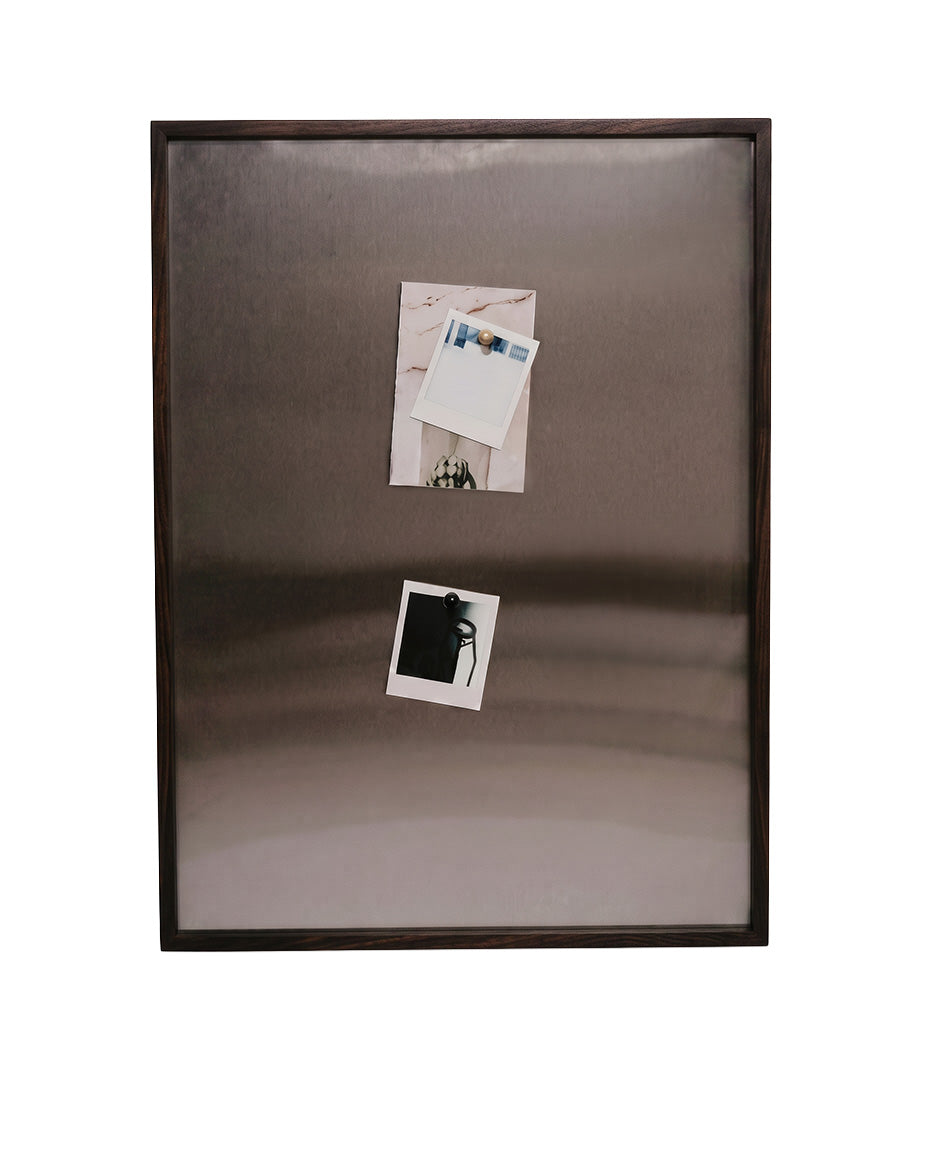 SteelHaus Magnetic Moodboard with Teak Frame – styled in interior