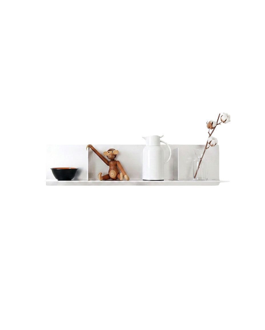 SteelHaus Partition Shelf, aluminium – folded metal shelving and display platform