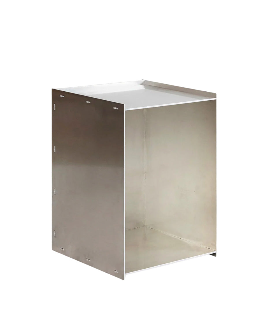 SteelHaus Mono Box Table, aluminium – front view