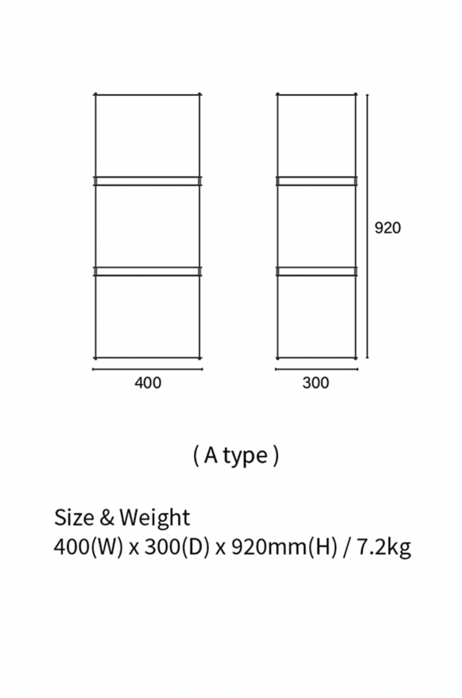 Modular steel Shelf x3