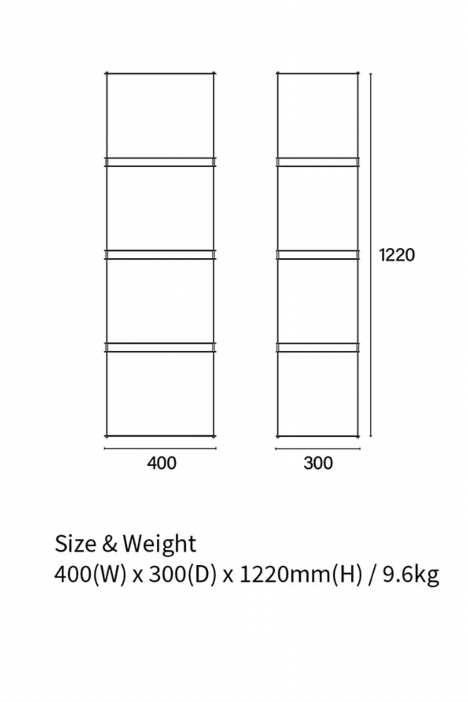 Modular steel Shelf x4