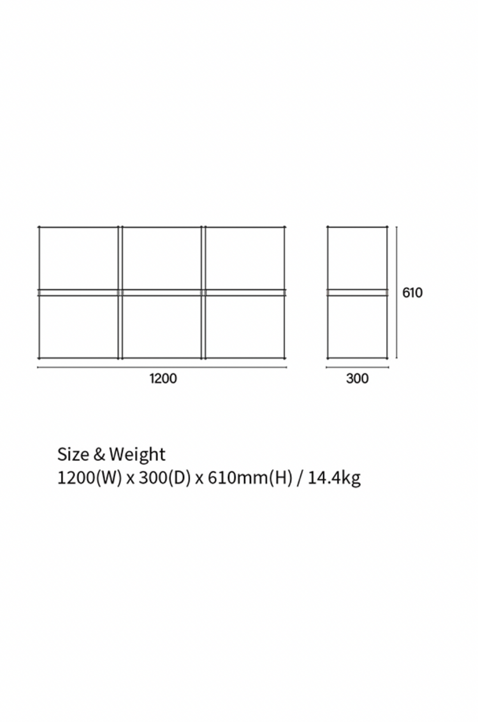 Modular steel Shelf x6
