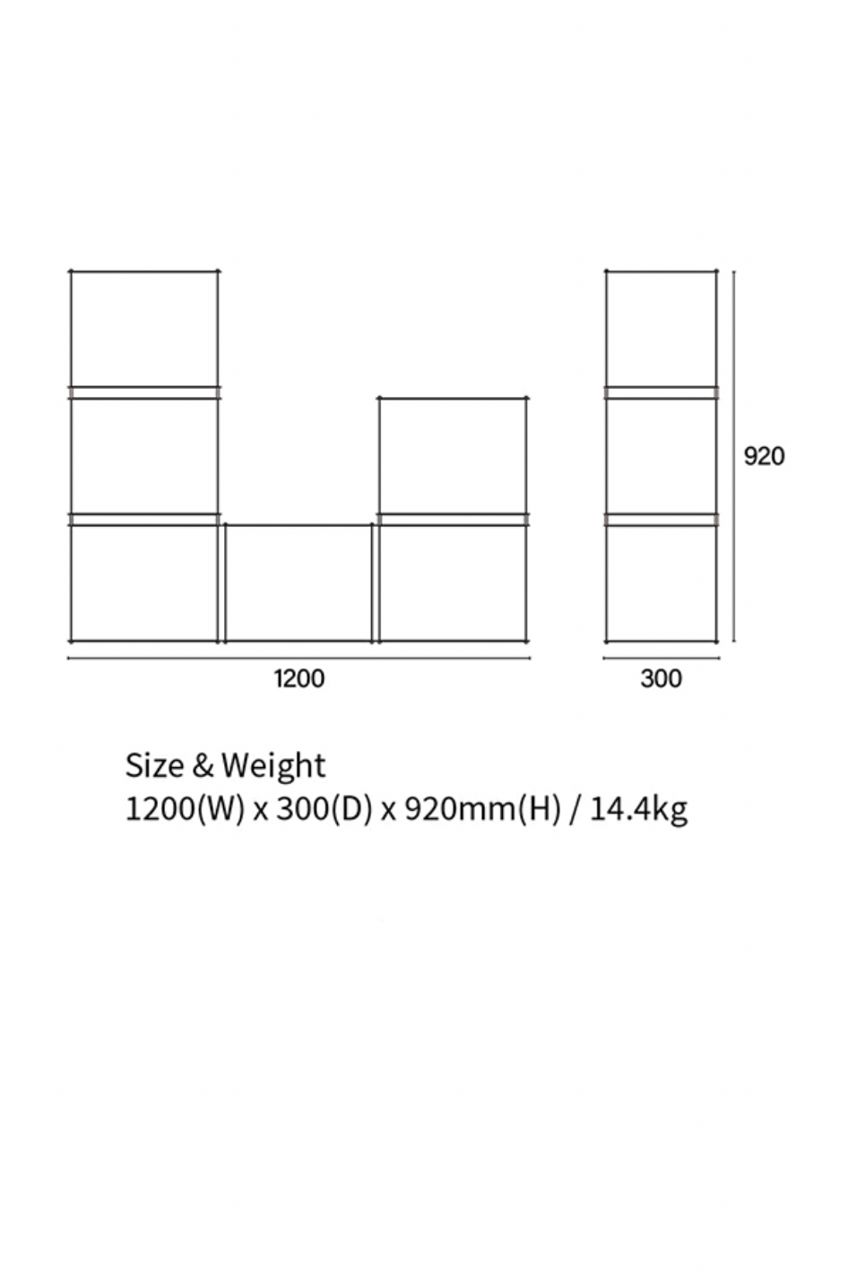 Modular steel Shelf x6