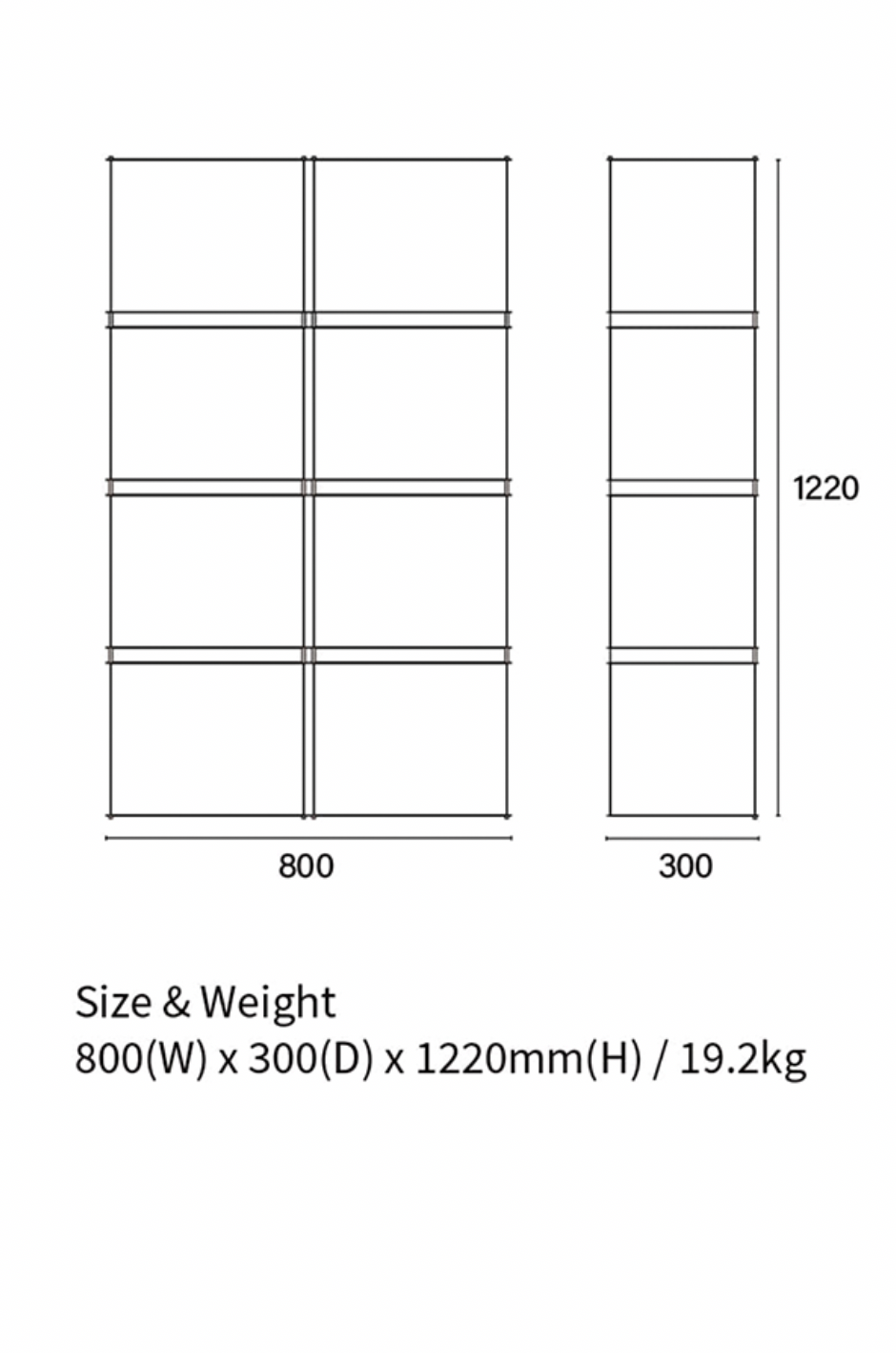 Modular steel Shelf x8