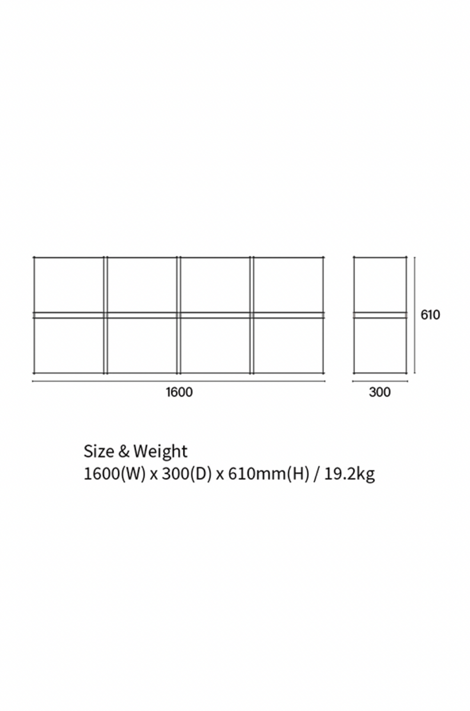 Modular steel Shelf x8