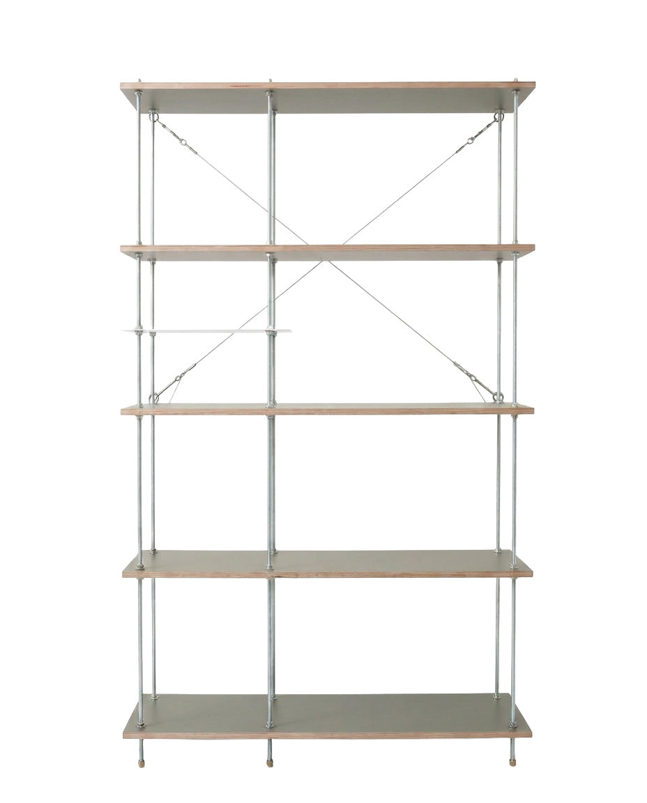 SteelHaus Modular Wood Shelf, 5 module – solid wood modular shelving