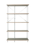 SteelHaus Modular Wood Shelf, 5 module – solid wood modular shelving