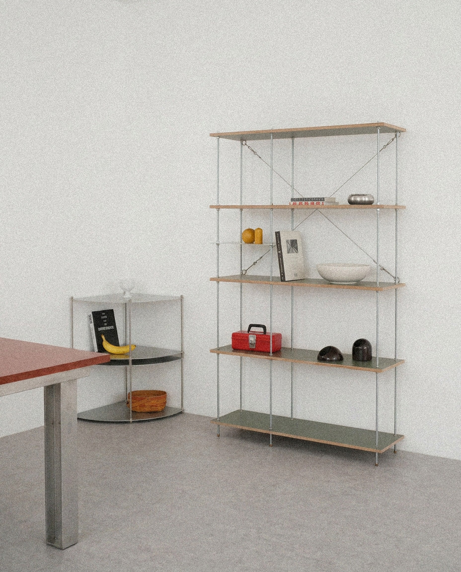 SteelHaus Modular Wood Shelf, 5 module – lifestyle view