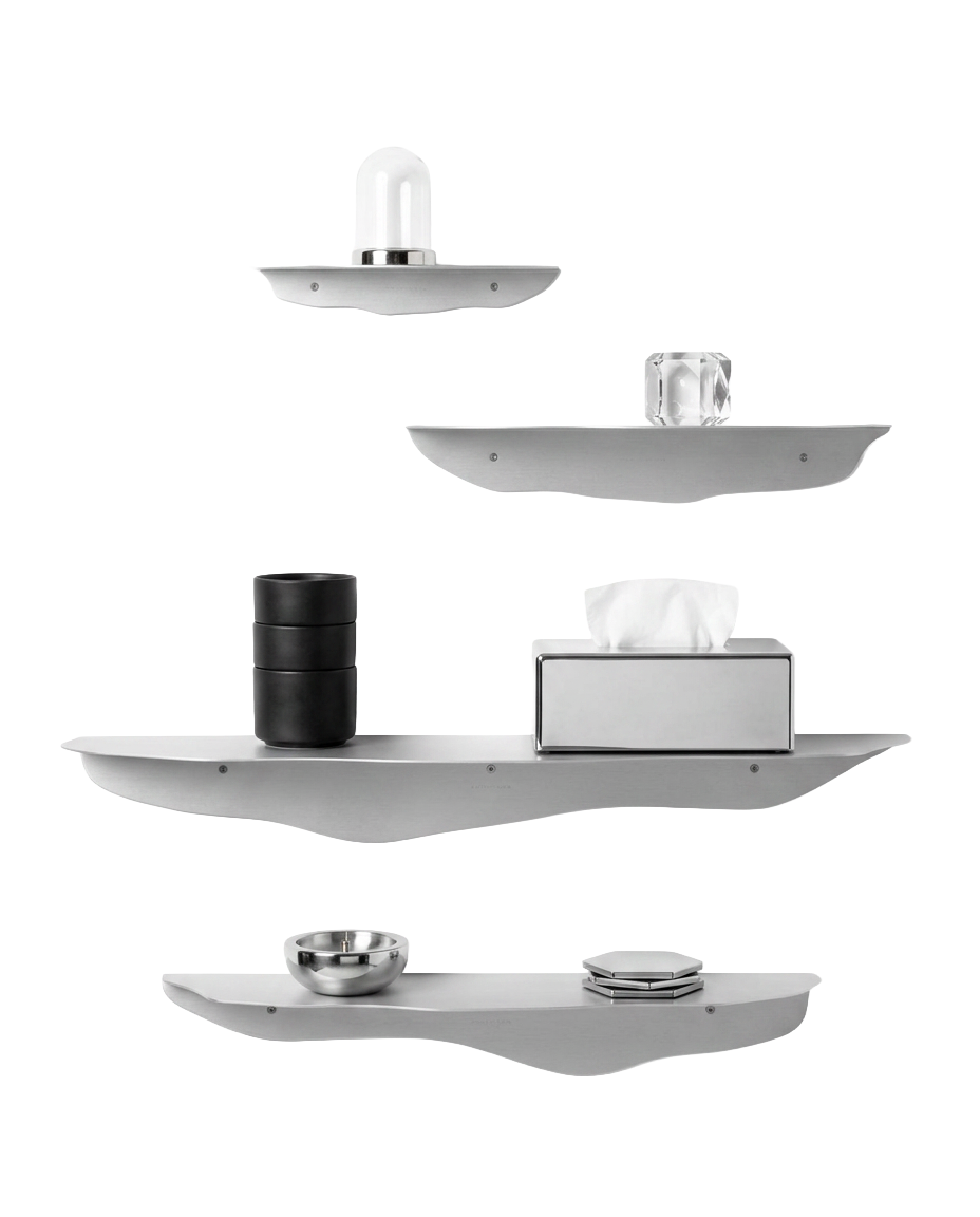SteelHaus Flow Shelf bundle set – multiple curved aluminium shelves