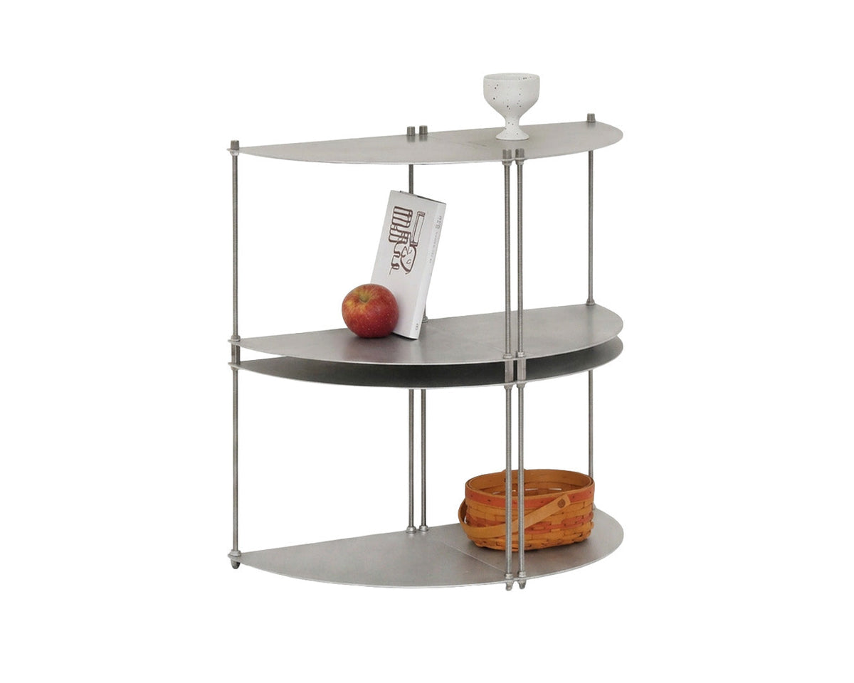 SteelHaus Corner Module Shelf, 4 module – space-saving corner steel shelving