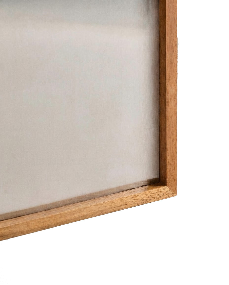 SteelHaus Magnetic Moodboard with Teak Frame – detail view of magnetic surface