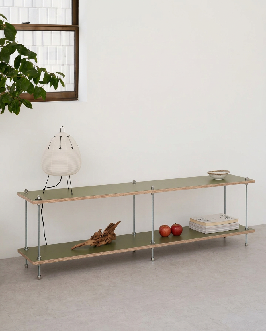 SteelHaus Modular Wood Shelf, 1 module – solid wood modular shelving