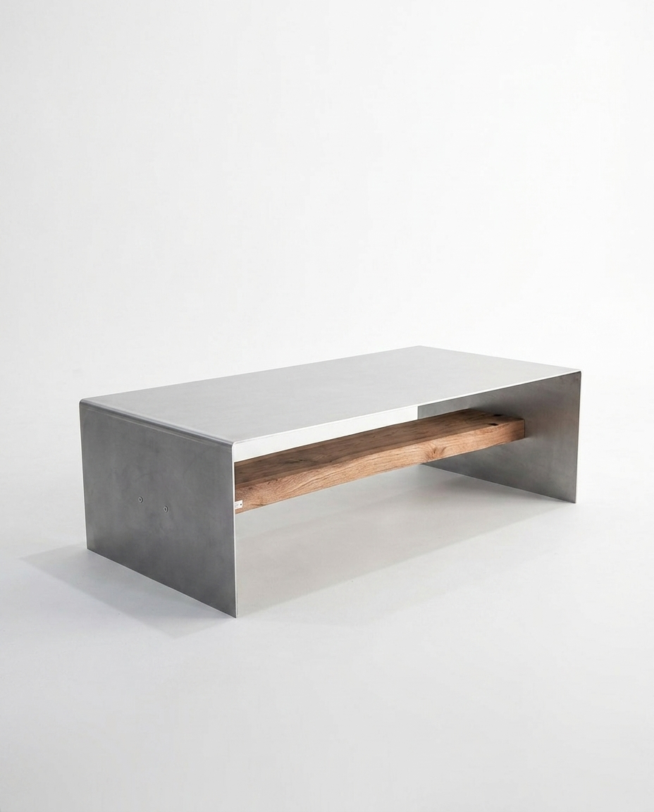 Monolith coffee table - hand brushed