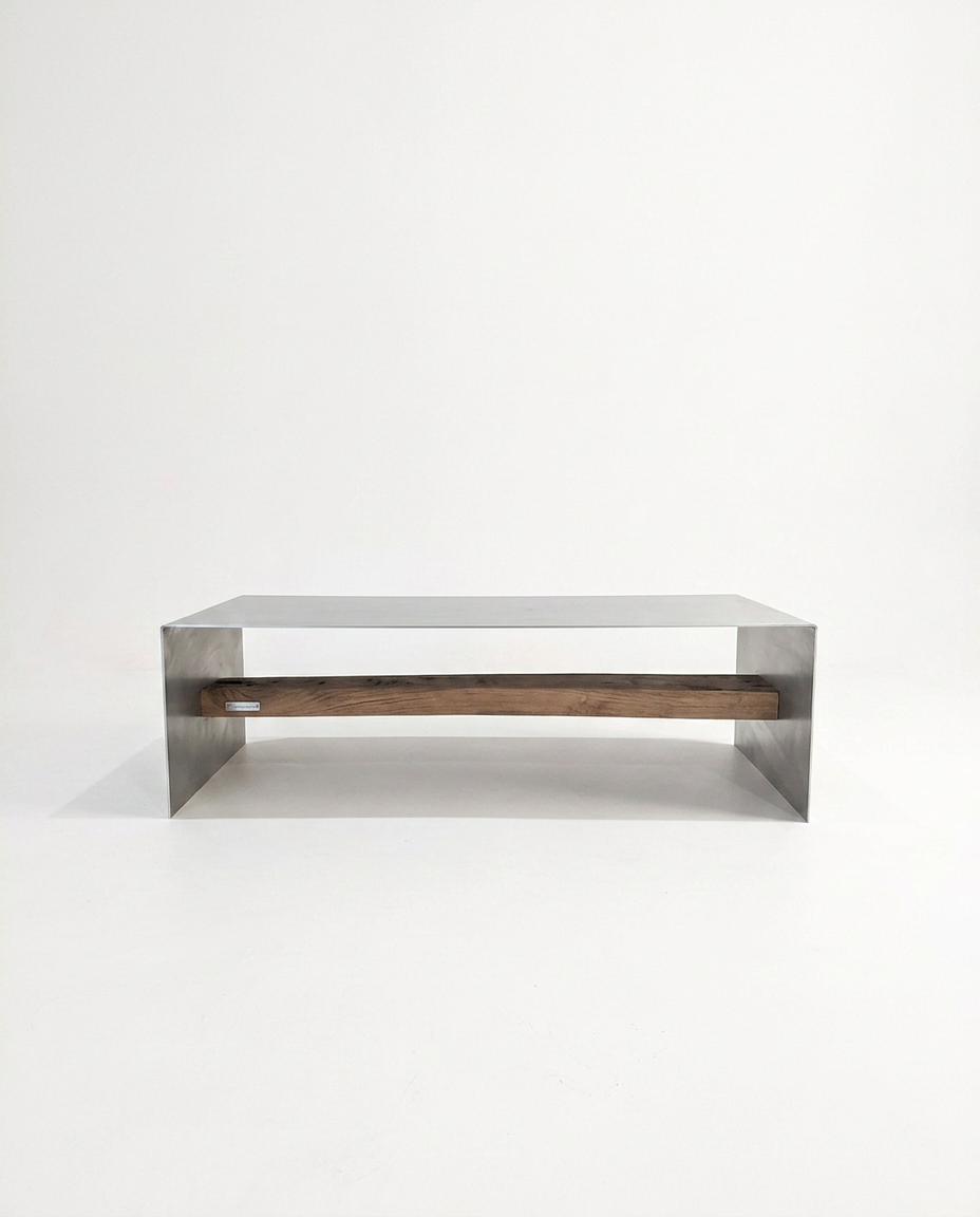 Monolith coffee table - hand brushed