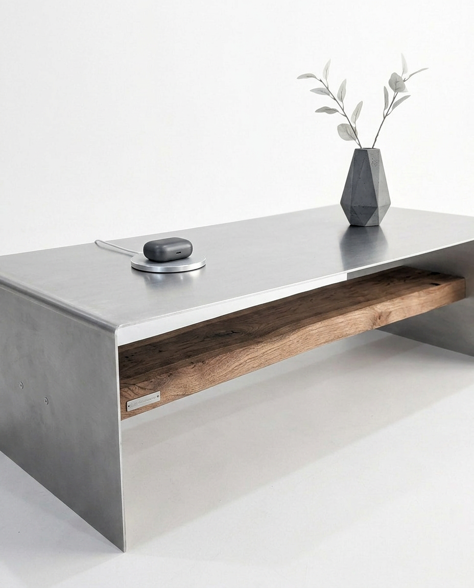 Monolith coffee table - hand brushed