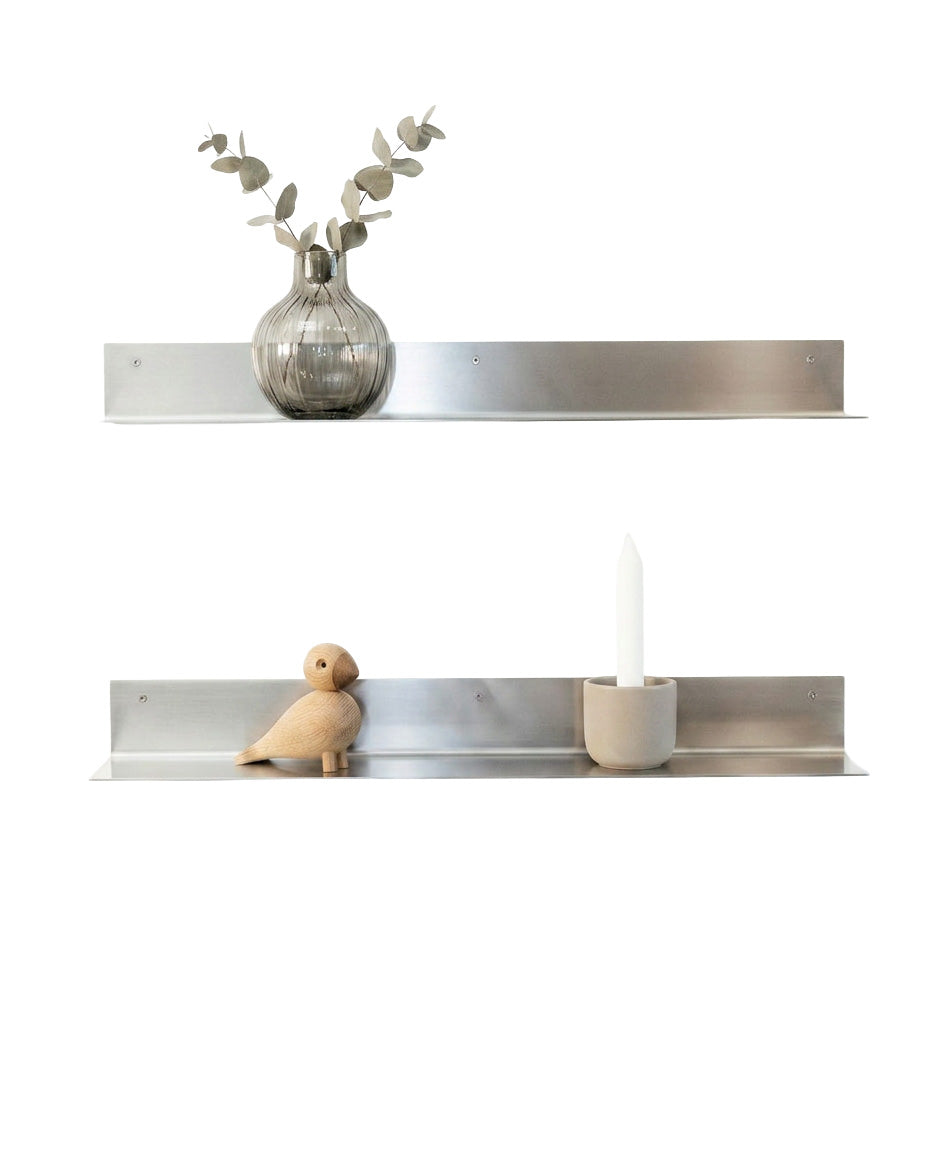 SteelHaus Classic Steel Shelf – brushed stainless steel wall shelf
