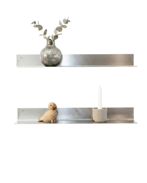 SteelHaus Classic Steel Shelf – brushed stainless steel wall shelf