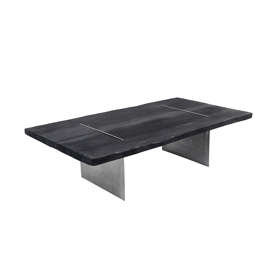 SteelHaus Yakisugi Coffee Table – charred oak and aluminium coffee table