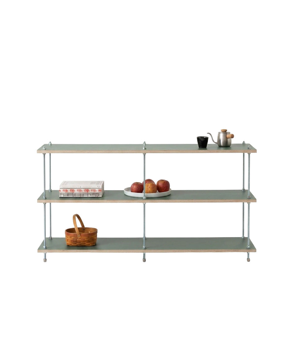 SteelHaus Modular Wood Shelf, 2 module – angled view