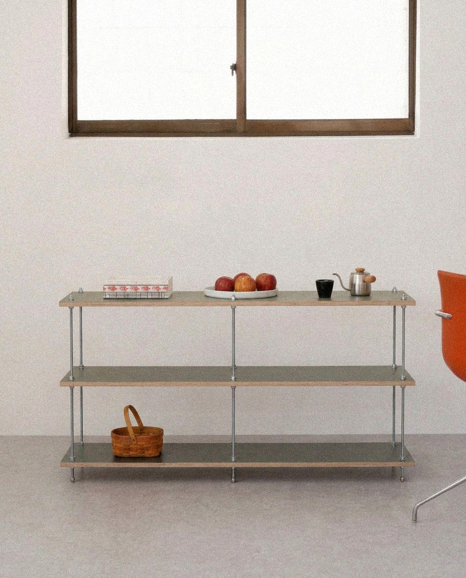 SteelHaus Modular Wood Shelf, 2 module – styled in interior