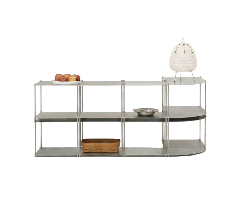 SteelHaus Modular Steel Shelf, curved – industrial shelving unit