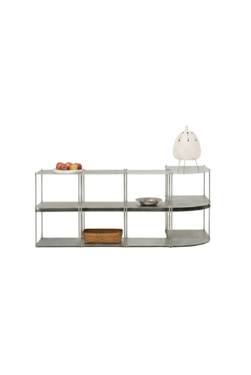 SteelHaus Modular Steel Shelf, curved – industrial shelving unit