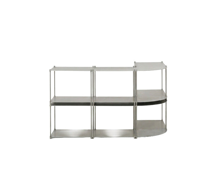 SteelHaus Modular Steel Shelf, curved – angled view